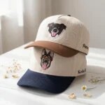 Dog Dad Cap - Custom Embroidered Pet Portrait Baseball Cap - Personalized Hat with Your Dog Photo