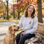 Lifestyle On-Model with Golden Lab