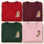 Australian Shepherd Halloween sweatshirt in Red, Maroon, Forest Green and Light Pink