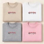 Christmas cow sweatshirt in Sand, White, Sport Grey and Light Pink