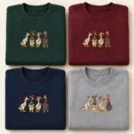 Christmas duck sweatshirt in Forest Green, Maroon, Navy and Sport Grey