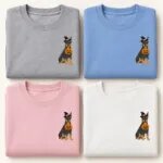 Doberman Halloween sweatshirt in Sport Grey, Carolina Blue, Light Pink and White