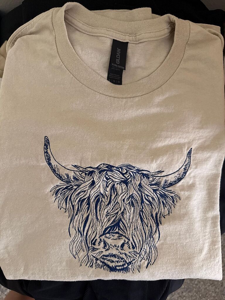 Embroidered Highland Cow Crewneck Rustic review
