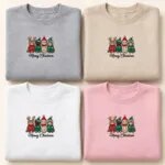 Meowy Christmas sweatshirt in Sport Grey, Sand, White and Light Pink