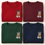 Miniature Schnauzer Halloween sweatshirt in Red, Maroon, Forest Green and Navy